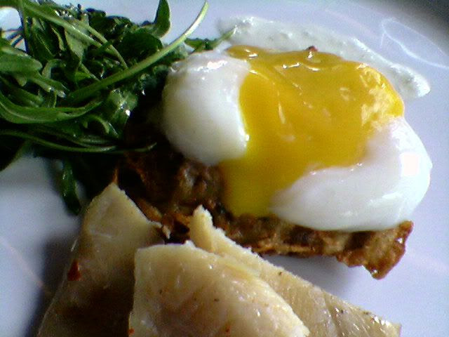 poached egg with smoked trout