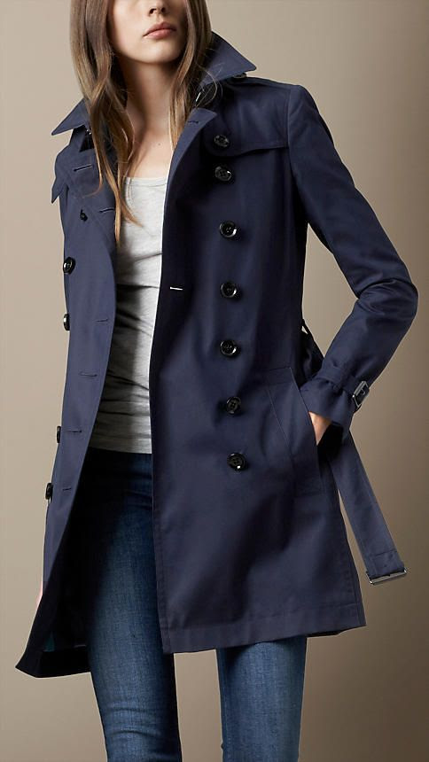 Mid-Length Cotton Poplin Trench Coat | Burberry love as an alternative to tan or black. throw it over anything put on cute converse and your out the door!