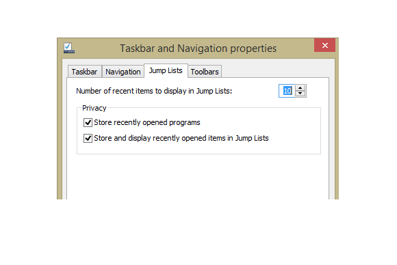 jump lists item number