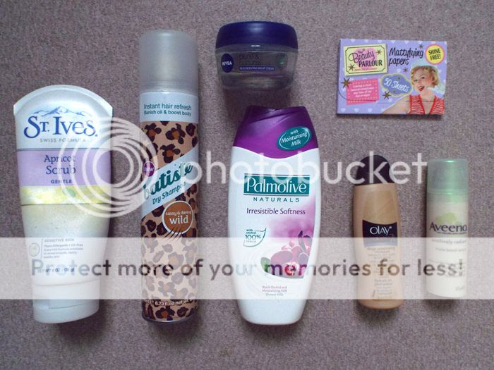 st ives gentle scrub, batiste, nivea pure & natural, olay body wash, aveeno positively radiant.
