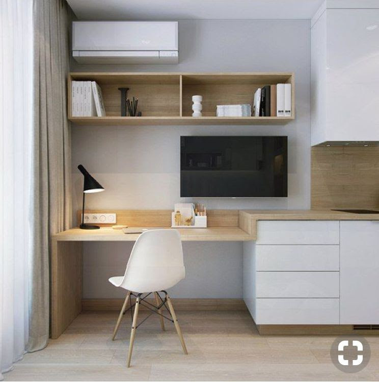 Góc làm việc tại gia nhỏ gọn với đầy đủ tiện nghi cần thiết. Góc làm việc tại gia nhỏ gọn