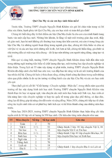 THƯ NGỎ CỦA HIỆU TRƯỞNG NHÀ TRƯỜNG GỬI ĐẾN QUÍ PHỤ HUYNH VÀ HỌC SINH CÁC  TRƯỜNG THCS TRÊN ĐỊA BÀN ...