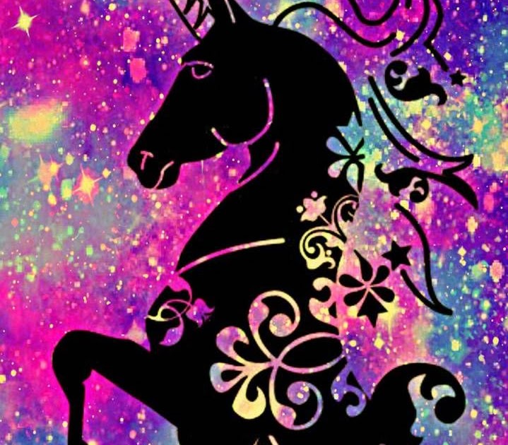 Galaxy Glitter Wallpaper Cute Gambar Unicorn.