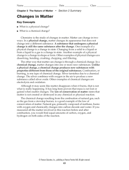 Chapter 2 Matter And Change Worksheet Answers Pearson