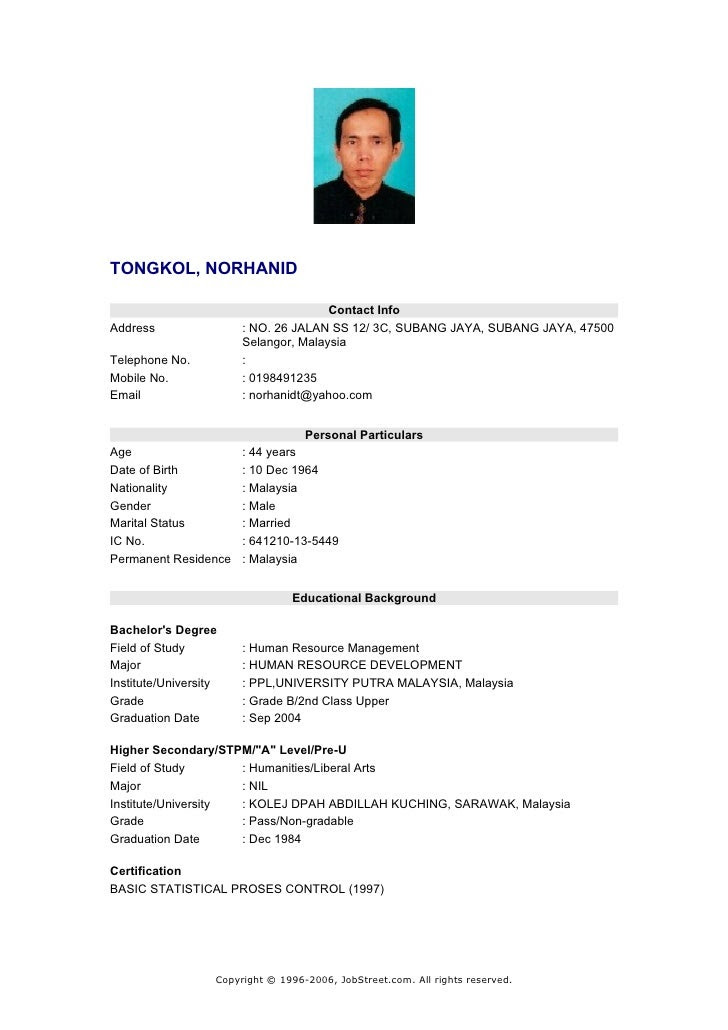 Contoh Biodata Microsoft Word (16) - Contoh U