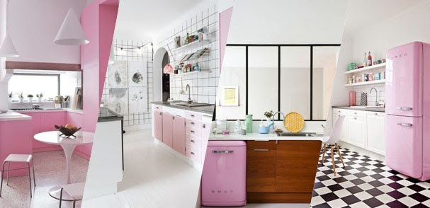 Resultado de imagem para cozinhas cor de rosa