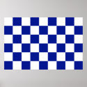 Royal Blue and White Checkered Pattern