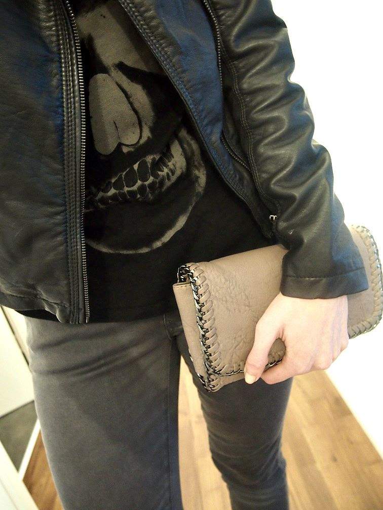 Outfit of the day - Lederjacke Fashion, look, grau