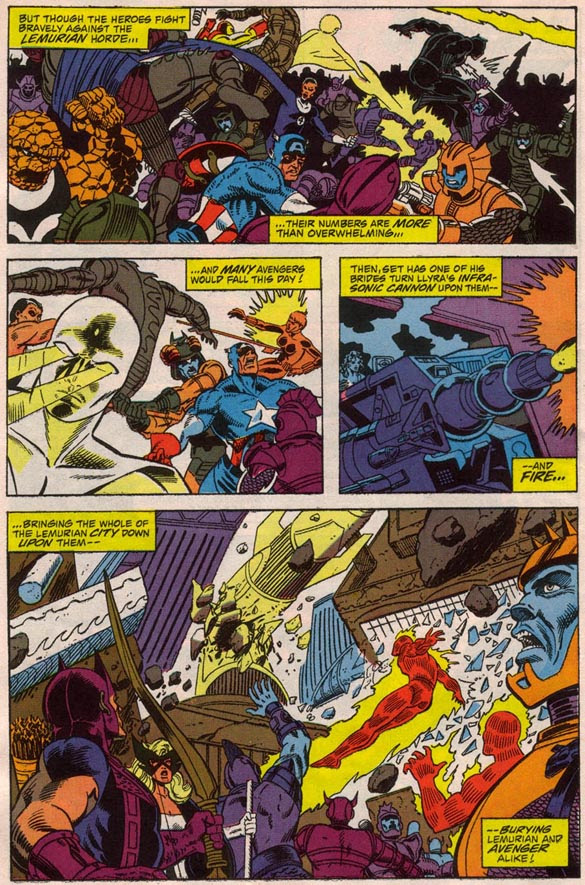 So, looking at his STUFFED-FULL quiver, Hawkeye has been just loafing around on the edge of the battle? Well, that's Hawkeye. That WAS Hawkeye. What If #25