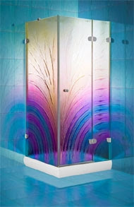 colored glass shower