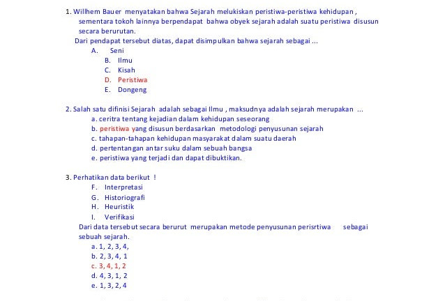 Kunci Jawaban Soal Sejarah Kelas 12