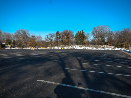 Empty parking lot for practicing