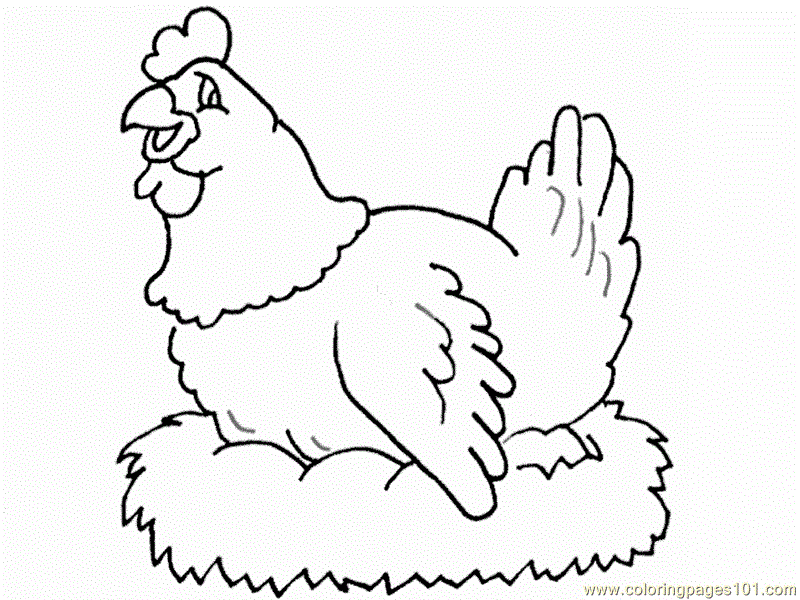 Coloring Pages Hen lay on nestle Birds \u0026gt; Chicks, Hens and Roosters free printable coloring Coloring Pages Hen lay on nestle Birds \u0026gt; Chicks, Hens and Roosters free printable coloring