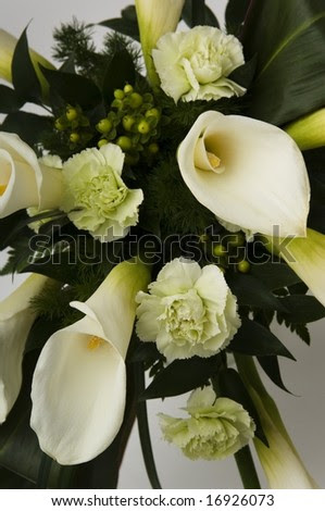 stock photo White Lilly and carnation bridal bouquet