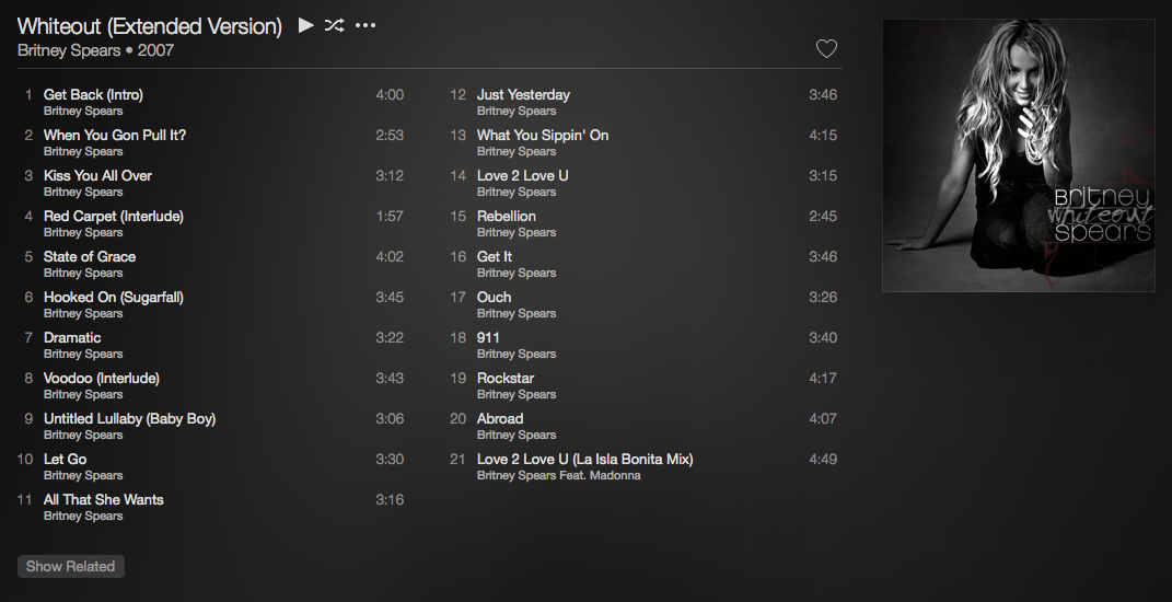 Britney Spears Britney Album Track List Best Britney Spears Everytime