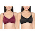 Clovia Cotton Rich Non-Wired Spacer Cup T-Shirt Bra Pack of 2