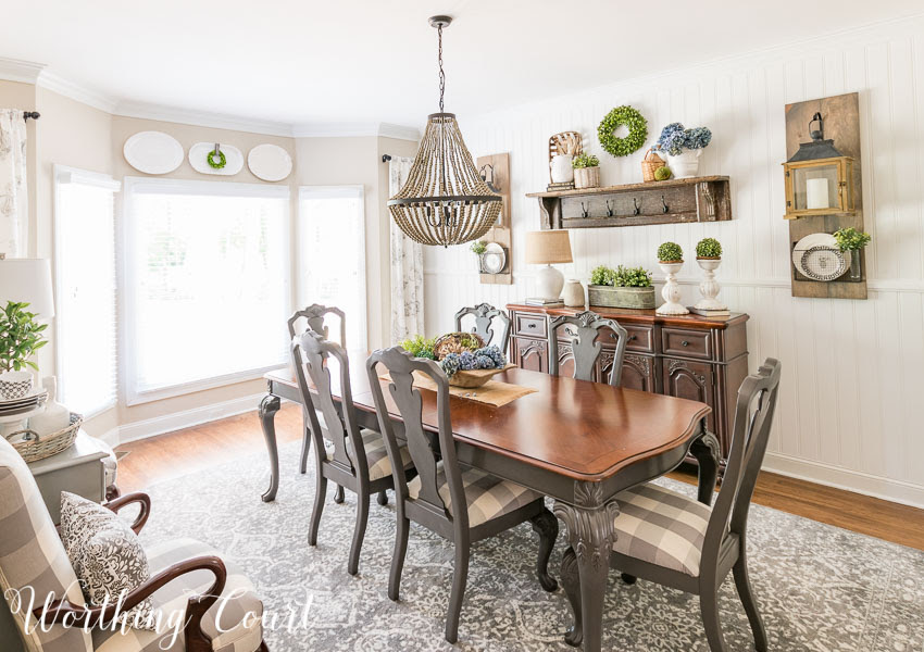 Worthing Court Farmhouse-Dining-Room-Makeover-Reveal This is an amazing DIY makeover using the same furniture and paint