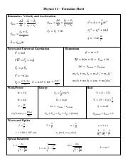 Spice Of Lyfe Physics Formula Booklet Ib