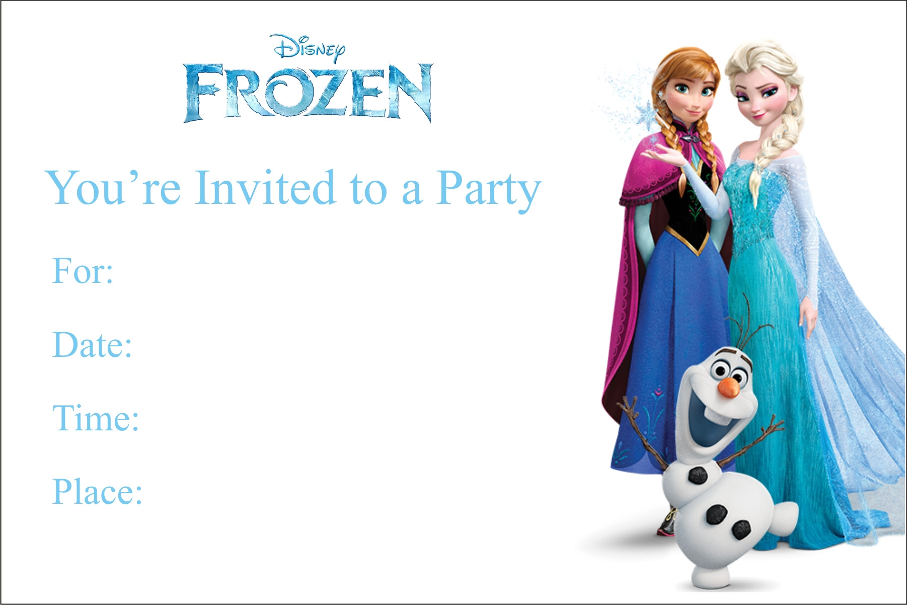 20th Birthday Ideas: Frozen Birthday Invitation Template Free Inside Frozen Birthday Card Template
