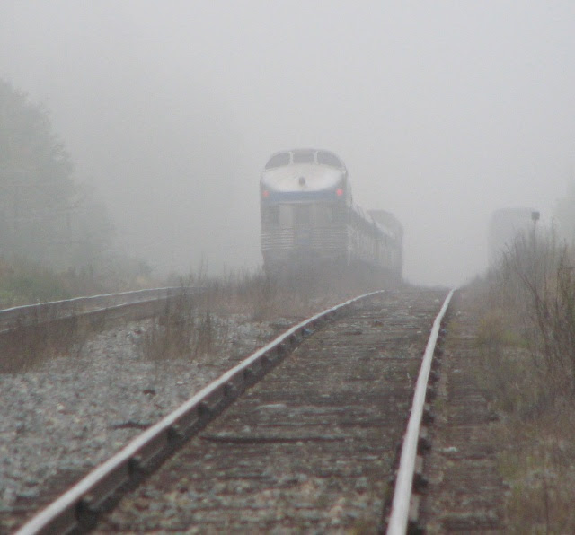 VIA 614 in the fog at McGivney