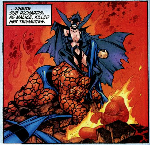 'Susan Storm, look out! Your...well, I can't say what it is, but it's haunted.' Death of the FF