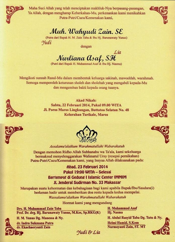 Penulisan Nama Di Kartu Undangan Pernikahan