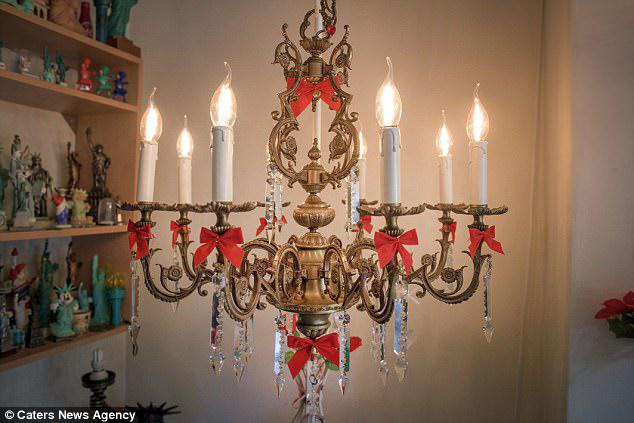 Amanda says that after seeing Lumiere (pictured) online it was love at first sight and she proposed to the light fitting on Valentine's Day
