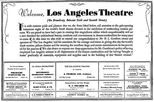Los Angeles Theatre Best Wishes