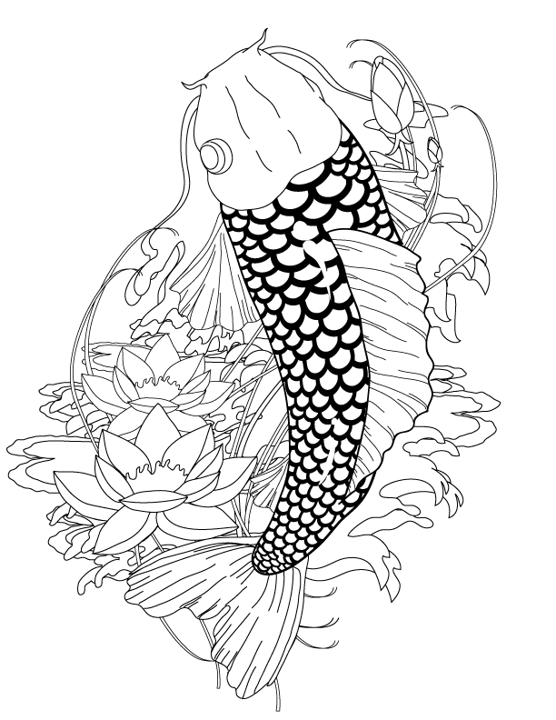 Koi fish coloring pages to download and print for free Koi fish coloring pages to download and print for free