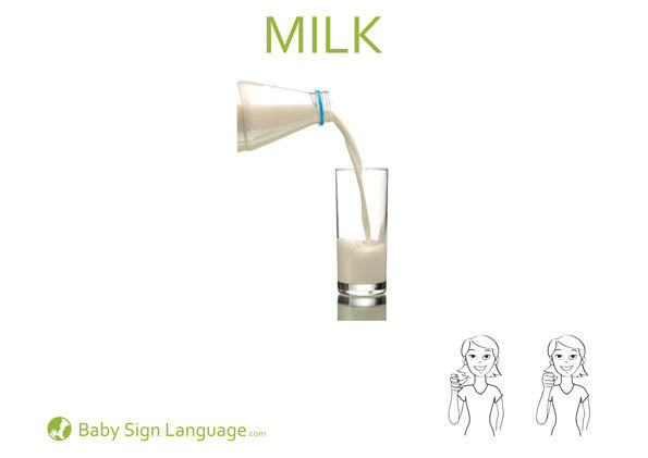 milk Baby Sign Language Flash card