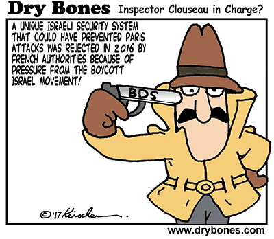 Dry Bones,France,BDS,terrorism, Israel,technology, Paris,Clouseau, boycott,
