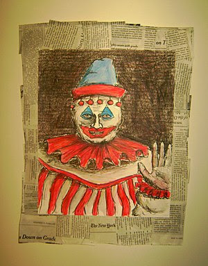 Drawing of a clown by serial killer John Wayne...