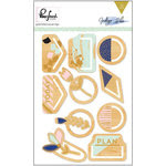 Pinkfresh Studio - Indigo Hills Collection - Wood Clips with Foil Accents
