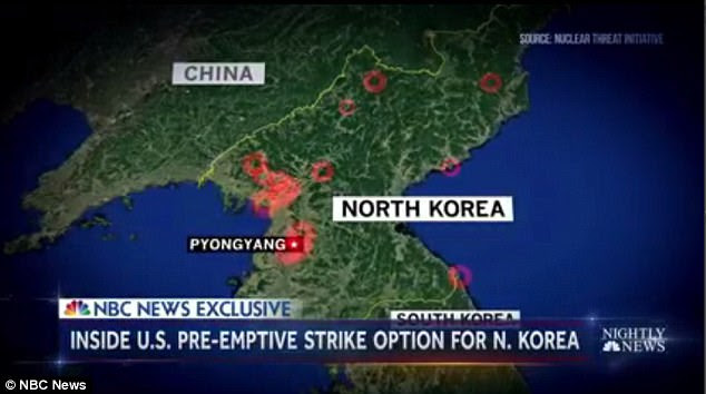 They would go after about two dozen missile targets in North Korea