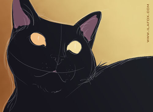 gato Vinil ilustração realista tutorial by ila fox