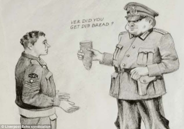 'Ver did you get dis bread?': Mr Jones mocks the portly Nazi guard confronting an innocent squaddie