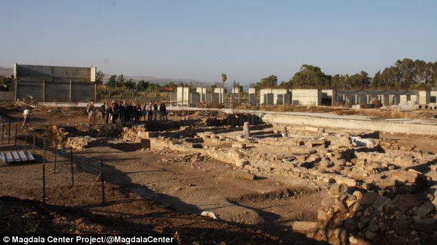 The synagogue ruins, pictured, were first uncovered in 2009 and they are thought to date back 2,000 years