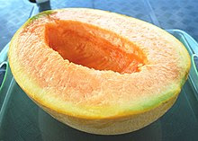 Half cut of Yubari melon.JPG