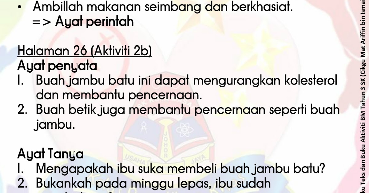 Jawapan Teka Silang Kata Maulidur Rasul  kebayamudix