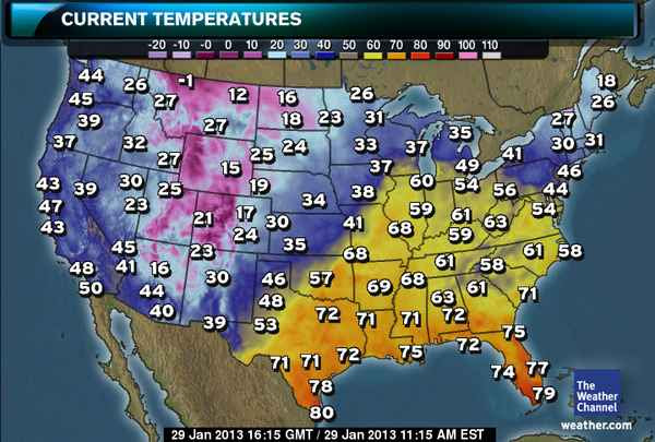 Us Temperature Map Weather Channel