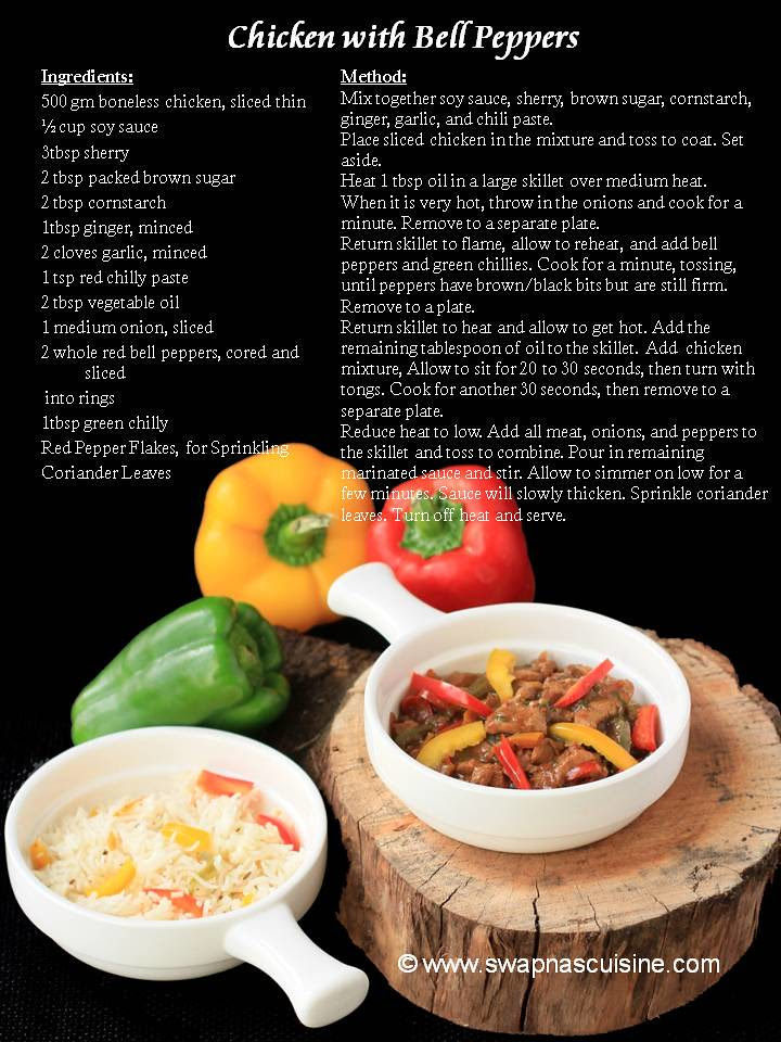 Chicken with Bell Peppers Recipe Card