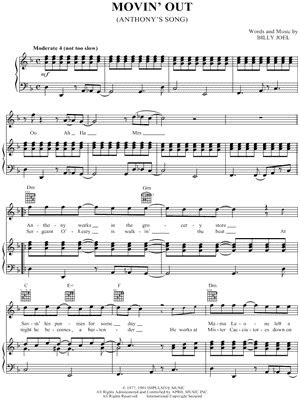 "Movin' Out" Sheet Music - 7 Arrangements Available