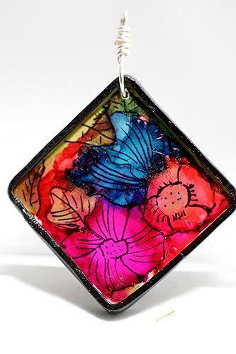 Wild Flowers Hand Painted Polymer Clay Pendant