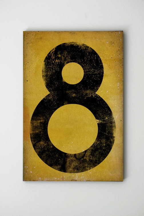 Number No. 8 - Vintage-Style Gas Station Number / Graphic Art / Gallery Wrapped Canvas 12x16x1.5 wall art - nativevermont Number No. 8 - Vintage-Style Gas Station Number / Graphic Art / Gallery Wrapped Canvas 12x16x1.5 wall art - nativevermont