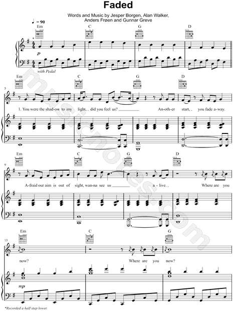 Alan Walker Faded Flute Sheet Music - Epic Sheet Music