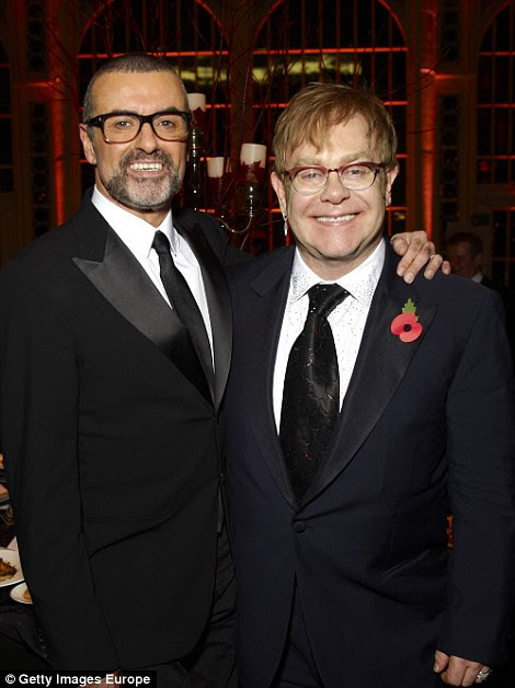The star (pictured with Elton John in 2006) had suffered repeated health scares in recent years