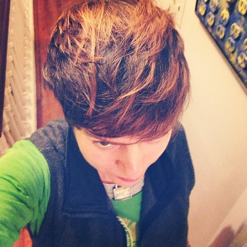 My short cut got a quick cut, the red is almost all out! One cut away from being all brown again, yay.