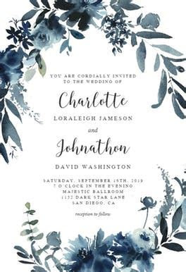 Indigo Flowers Wedding Invitation Template (free Indigo Flowers Wedding Invitation Template (free