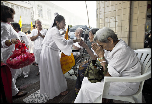 Ma Song blessing some of Phuket's older generation
