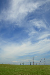 Construction cranes viewed from the top of Marina Barrage